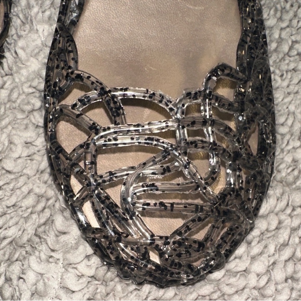 Vivienne Westwood Anglomania Melissa Silver Glitter Jelly Wedges - Picture 16 of 16